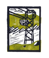 Cable Car, Dursey Island | Handprinted Orginal Lino Cut Print