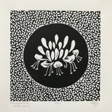 Honeysuckle (Féithleann) Irish Wildflower Lino Cut Print | Original Handmade & Limited Edition by Mary Callaghan